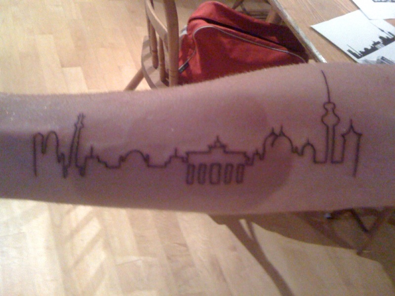 new york skyline tattoo. a tattoo of the Berlin skyline